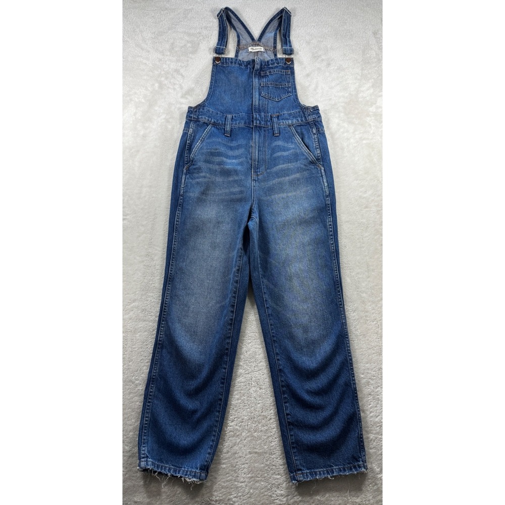 Madewell Womens Denim Overalls K9154 Straight Leg Blue Jeans Meas: 32x26